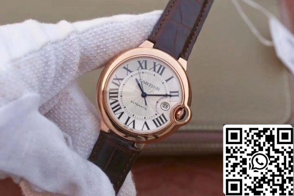 Ballon Bleu De Cartier 42 WGBB0017 V9 Factory 1:1 Best Edition Swiss ETA2824 2 Rosegold Wrapped Silver Dial US Replica Watch 3033 Ballon Bleu De Cartier 42 WGBB0017 V9 Factory 1:1 Best Edition Swiss ETA2824-2 Rosegold Wrapped Silver Dial