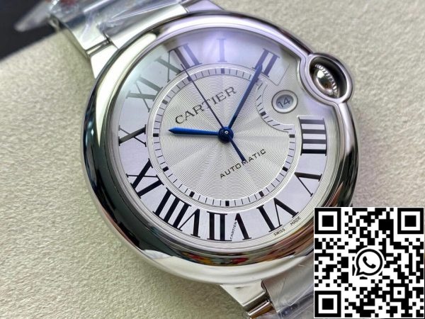 Ballon Bleu De Cartier 42MM W69012Z4 1 1 Лучшее издание 3K завод белый циферблат США Реплика часы 4019 Ballon Bleu De Cartier 42MM W69012Z4 1:1 Лучшее издание 3K завод белый циферблат