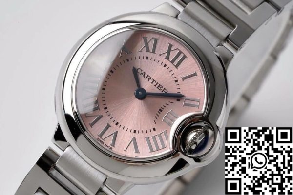 Ballon Bleu De Cartier кварц 28MM W6920038 1 1 Най-доброто издание AF фабрика розов циферблат САЩ реплика часовник 2398 Ballon Bleu De Cartier кварц 28MM W6920038 1: 1 Най-доброто издание AF фабрика розов циферблат