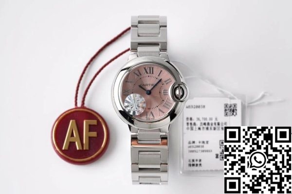 Ballon Bleu De Cartier Кварцевый 28MM W6920038 1 1 Лучшее издание AF Завод Розовый Циферблат США Реплика часы 6345 Ballon Bleu De Cartier Кварцевый 28MM W6920038 1:1 Лучшее издание AF Завод Розовый Циферблат