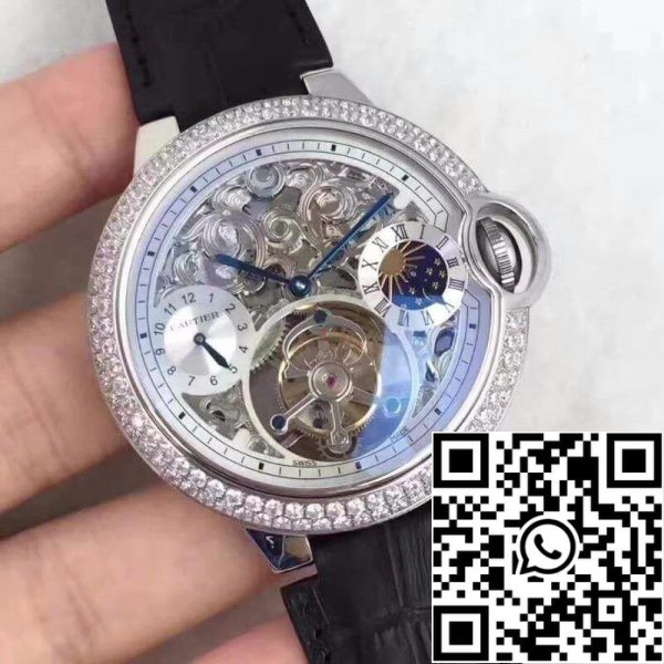 Ballon Bleu De Cartier Tourbillon 1 1 Best Edition Swiss Tourbillon Diamonds bezel Black Leather Strap US Replica Watch 2101 Ballon Bleu De Cartier Tourbillon 1:1 Best Edition Swiss Tourbillon Diamonds bezel Black Leather Strap