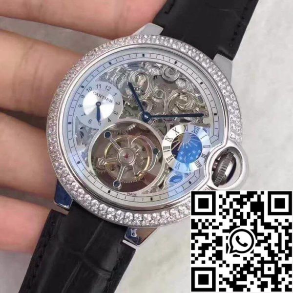 Ballon Bleu De Cartier Tourbillon 1 1 Best Edition Swiss Tourbillon Diamonds bezel Black Leather Strap US Replica Watch 5905 Ballon Bleu De Cartier Tourbillon 1:1 Best Edition Swiss Tourbillon Diamonds bezel Black Leather Strap