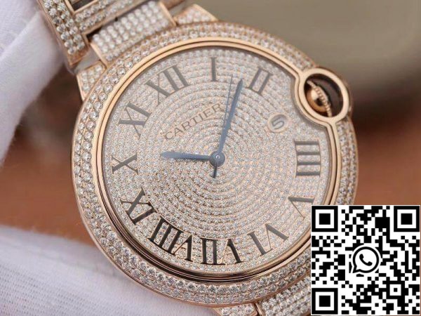 Ballon Bleu De Cartier W69006Z2 42mm TW Factory 1 1 Best Edition Full Diamond Rosegold Swiss ETA 2824 US Replica Watch 56 Ballon Bleu De Cartier W69006Z2 42mm TW Factory 1:1 Best Edition Full Diamond Rosegold Swiss ETA 2824