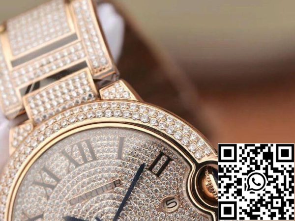 Ballon Bleu De Cartier W69006Z2 42mm TW Factory 1 1 Best Edition Full Diamond Rosegold Swiss ETA 2824 US Replica Klocka 6786 Ballon Bleu De Cartier W69006Z2 42mm TW Factory 1:1 Best Edition Full Diamond Rosegold Swiss ETA 2824