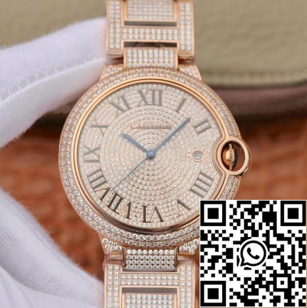 Ballon Bleu De Cartier W69006Z2 42mm TW Factory 1:1 Best Edition Full Diamond Rosegold Swiss ETA 2824 US Replica Zegarek 8059 Ballon Bleu De Cartier W69006Z2 42mm TW Factory 1:1 Best Edition Full Diamond Rosegold Swiss ETA 2824