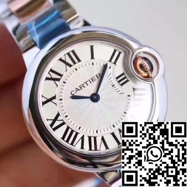 Ballon Bleu De Cartier W6920084 V6 Factory 1:1 Best Edition Swiss Ronda Quartz White Dial US Replica Zegarek 3143 Ballon Bleu De Cartier W6920084 V6 Factory 1:1 Best Edition Swiss Ronda Quartz White Dial