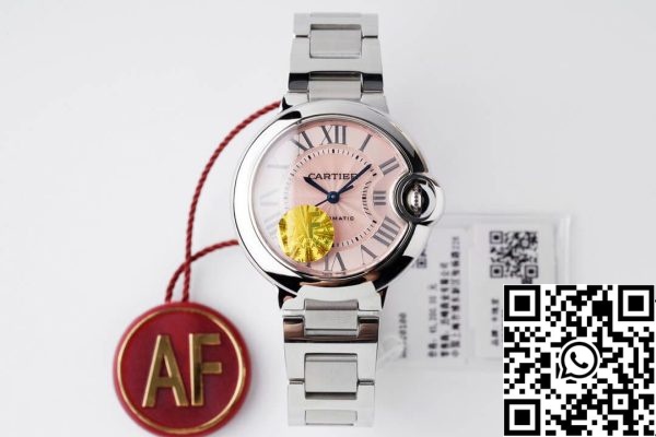 ساعة بالون بلو دي كارتييه W6920100 W6920100 33MM 33MM 33:1 Best Best Edition AF Factory Pink Dial ساعة أمريكية مقلدة 3861 ساعة بالون بلو دي كارتييه W6920100 33MM 1:1 Best Edition AF Factory Pink Dial