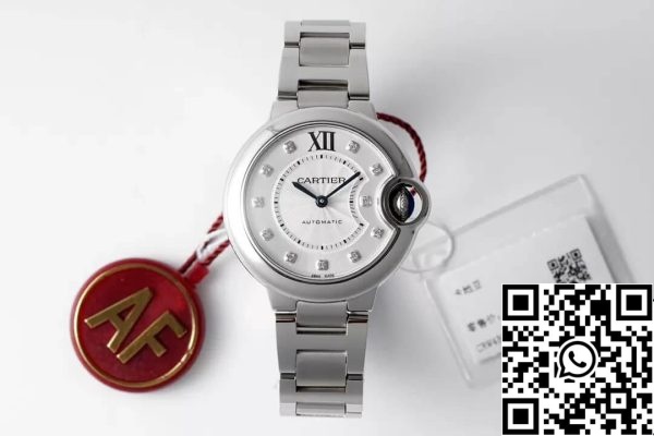 Ballon Bleu De Cartier WE902074 33MM 1 1 Best Edition AF Factory Silver Dial Yhdysvaltain Replica katsella 1294 Ballon Bleu De Cartier WE902074 33MM 1:1 Best Edition AF Factory Silver Dial