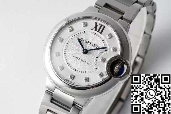 Ballon Bleu De Cartier WE902074 33MM 1 1 Най-доброто издание AF Фабрика сребърен циферблат САЩ реплика часовник 1711 Ballon Bleu De Cartier WE902074 33MM 1: 1 Най-доброто издание AF Фабрика сребърен циферблат