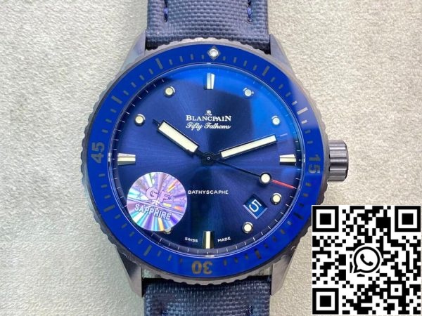 Blancpain Fifty Fathoms 5000 0240 O52A 1 1 Best Edition GF Factory Blue Dial US Replica Watch 9789 Blancpain Fifty Fathoms 5000-0240-O52A 1:1 Best Edition GF Factory Blue Dial