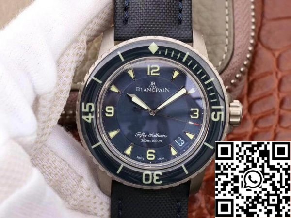 Blancpain Fifty Fathoms 5015 12B40 O52A ZF Factory 1 1 Best Edition Swiss ETA2836 2 Black Sail Canvas Strap US Replica Uhr 1714 Blancpain Fifty Fathoms 5015-12B40-O52A ZF Factory 1:1 Best Edition Swiss ETA2836-2 Black Sail-Canvas Strap