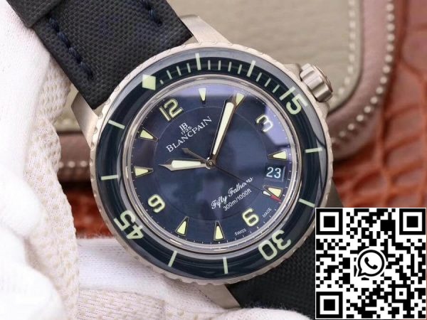 Blancpain Fifty Fathoms 5015 12B40 O52A ZF Factory 1 1 Най-доброто издание швейцарски ETA2836 2 Черно платно каишка САЩ реплика часовник 4823 Blancpain Fifty Fathoms 5015-12B40-O52A ZF Factory 1: 1 Най-доброто издание швейцарски ETA2836-2 Черно платно каишка