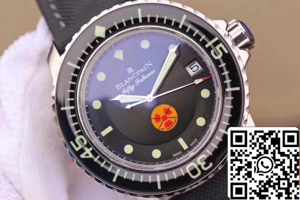 Blancpain Fifty Fathoms 5015B 1130 52 ZF Завод 1 1 Лучший выпуск швейцарский ETA2836 2 Superlumed правильно текстурированные черный циферблат США Реплика часы 5010 Blancpain Fifty Fathoms 5015B-1130-52 ZF Завод 1:1 Лучший выпуск швейцарский ETA2836-2 Superlumed правильно текстурированные черный циферблат