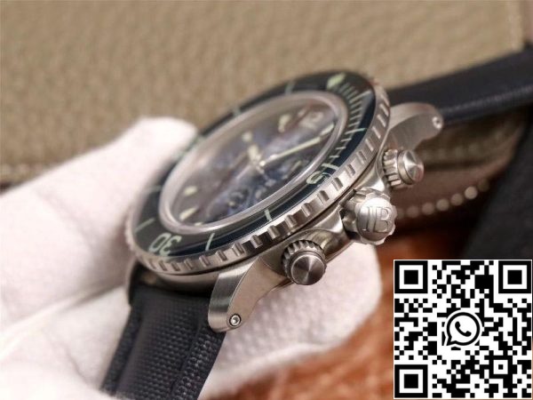 Blancpain Fifty Fathoms 5085FB 1140 52B 1 1 Най-доброто издание OM фабрика Blue Dial швейцарски ETA7750 САЩ реплика часовник 1643 Blancpain Fifty Fathoms 5085FB-1140-52B 1: 1 Най-доброто издание OM фабрика Blue Dial швейцарски ETA7750