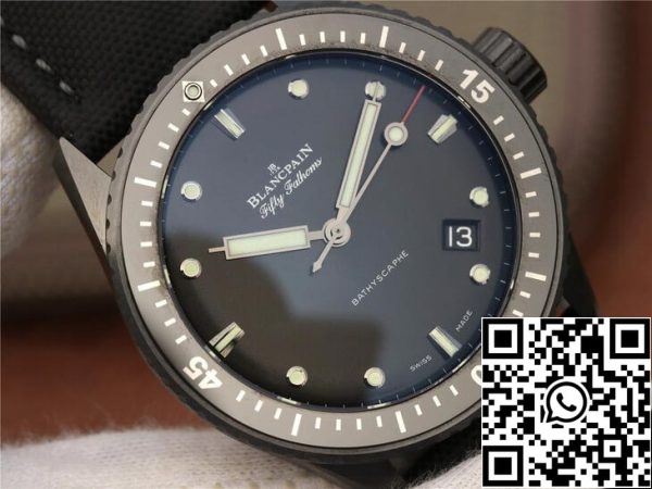 Blancpain Fifty Fathoms Bathyscaphe 5000 0130 B52 B 1 1 Най-доброто издание GF Фабрика черен циферблат САЩ реплика часовник 6536 Blancpain Fifty Fathoms Bathyscaphe 5000-0130-B52-B 1: 1 Най-доброто издание GF Фабрика черен циферблат