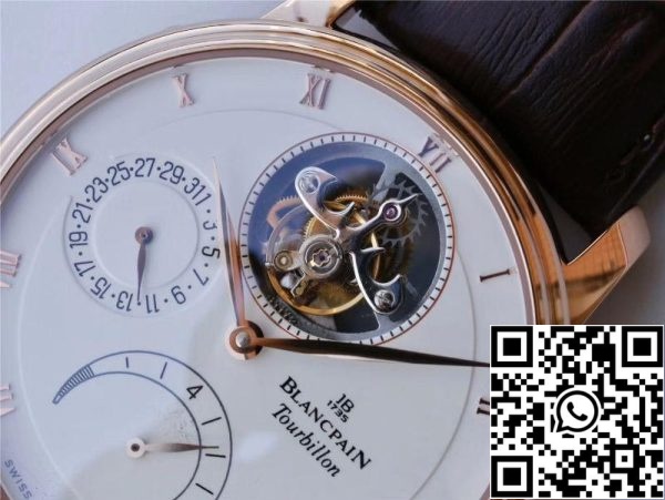 Blancpain Villeret 6025 1542 55 Real Tourbillon 1 1 Best Edition JB Factory Rose Gold Case Swiss Cal 25 ΗΠΑ Replica ρολόι 5720 Blancpain Villeret 6025-1542-55 Real Tourbillon 1:1 Best Edition JB Factory Rose Gold Case Swiss Cal.25