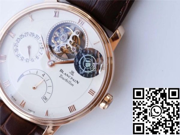 Blancpain Villeret 6025 1542 55 Real Tourbillon 1 1 Best Edition JB Factory Rose Gold Tapauksessa Sveitsin Cal 25 US Replica katsella 714 Blancpain Villeret 6025-1542-55 Real Tourbillon 1:1 Best Edition JB Factory Rose Gold Tapauksessa Sveitsin Cal.25