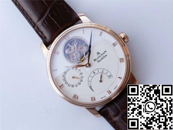 Blancpain Villeret 6025 1542 55 Real Tourbillon 1 1 Najboljša izdaja JB Factory Rose Gold primeru švicarski Cal 25 ZDA replika Watch 8680 Blancpain Villeret 6025-1542-55 Real Tourbillon 1: 1 Najboljša izdaja JB Factory Rose Gold primeru švicarski Cal.25