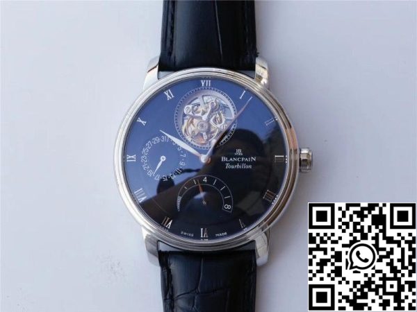 Blancpain Villeret 6025 1542 55 True Tourbillon 1 1 Best Edition JB Factory Black Dial Swiss Cal 25 ΗΠΑ Replica ρολόι 230 Blancpain Villeret 6025-1542-55 True Tourbillon 1:1 Best Edition JB Factory Black Dial Swiss Cal.25