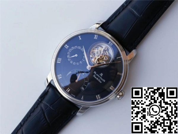 Blancpain Villeret 6025 1542 55 True Tourbillon 1 1 Лучшее издание JB завода черный циферблат швейцарский Cal 25 США Реплика часы 6725 Blancpain Villeret 6025-1542-55 True Tourbillon 1:1 Лучшее издание JB завода черный циферблат швейцарский Cal.25