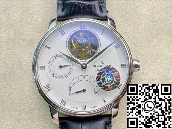 Blancpain Villeret 6025 1542 55 True Tourbillon 1 1 Best Edition JB Factory White Dial Swiss Cal 25 US Replica Watch 5252 Blancpain Villeret 6025-1542-55 True Tourbillon 1: 1 Best Edition JB Factory White Dial Swiss Cal.25