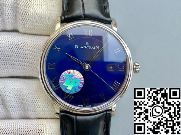 Blancpain Villeret 6551 1127 55B 1:1 Best Edition ZF Factory Blue Dial US Replica Watch 4150 Blancpain Villeret 6551-1127-55B 1:1 Best Edition ZF Factory Blue Dial