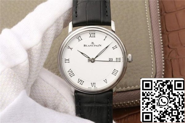 Blancpain Villeret 6651 1127 55B 1 1 Лучшее издание ZF завод белый циферблат США Реплика часы 3479 Blancpain Villeret 6651-1127-55B 1:1 Лучшее издание ZF завод белый циферблат