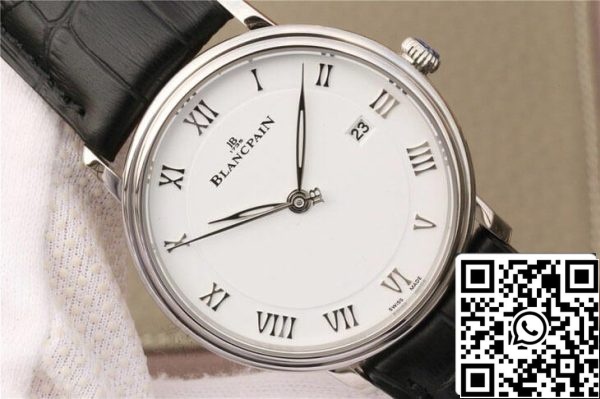 Blancpain Villeret 6651 1127 55B 1 1 Лучшее издание ZF завод белый циферблат США Реплика часы 7375 Blancpain Villeret 6651-1127-55B 1:1 Лучшее издание ZF завод белый циферблат