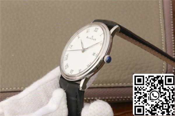 Blancpain Villeret 6651 1127 55B 1 1 Лучшее издание ZF завод белый циферблат США Реплика часы 8243 Blancpain Villeret 6651-1127-55B 1:1 Лучшее издание ZF завод белый циферблат