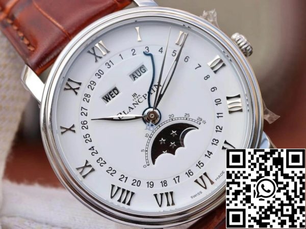 Blancpain Villeret 6654 1 1 Best Edition OM Factory V2 White Dial US Replica Watch 7180 Blancpain Villeret 6654 1 1 Best Edition OM Factory V2 White Dial