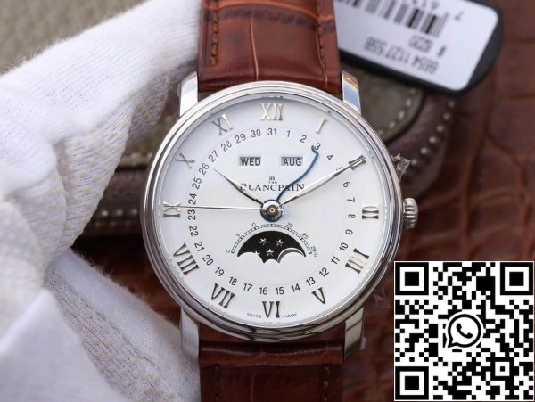 Blancpain Villeret 6654 1 1 Best Edition OM Factory V2 White Dial US Replica Watch 8325 Blancpain Villeret 6654 1 1:1 Best Edition OM Factory V2 White Dial