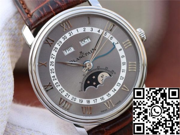 Blancpain Villeret 6654 1113 55B 1 1 Melhor Edição OM Factory V2 Mostrador Cinza EUA Réplica Relógio 190 Blancpain Villeret 6654-1113-55B 1:1 Melhor Edição OM Factory V2 Mostrador Cinza