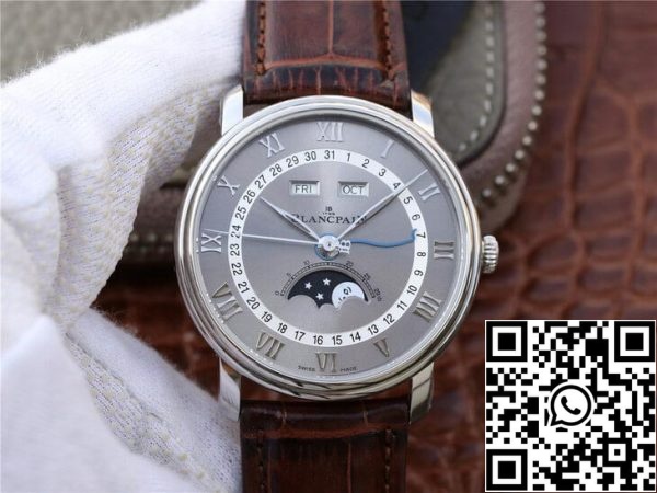 Blancpain Villeret 6654 1113 55B 1 1 Best Edition OM Factory V2 Grey Dial US Replica óra 378 Blancpain Villeret 6654-1113-55B 1:1 Best Edition OM Factory V2 Grey Dial 1:1 Best Edition OM Factory V2 Grey Dial