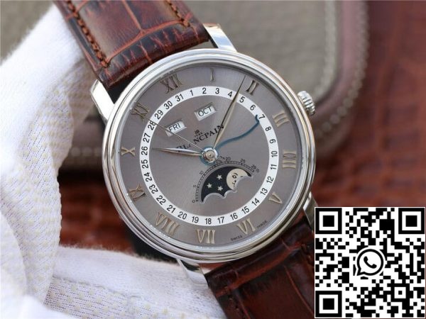 Blancpain Villeret 6654 1113 55B 1 1 Melhor Edição OM Factory V2 Mostrador Cinza EUA Réplica Relógio 4466 Blancpain Villeret 6654-1113-55B 1:1 Melhor Edição OM Factory V2 Mostrador Cinza