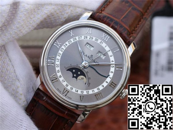 Blancpain Villeret 6654 1113 55B 1 1 Best Edition OM Factory V2 Quadrante Grigio Replica Orologio 953 Blancpain Villeret 6654-1113-55B 1:1 Best Edition OM Factory V2 Quadrante Grigio