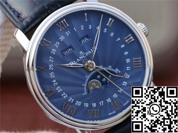 Blancpain Villeret 6654 1529 55B 1:1 Best Edition OM Factory V2 Blue Dial US Replika zegarka 1388 Blancpain Villeret 6654-1529-55B 1:1 Best Edition OM Factory V2 Blue Dial