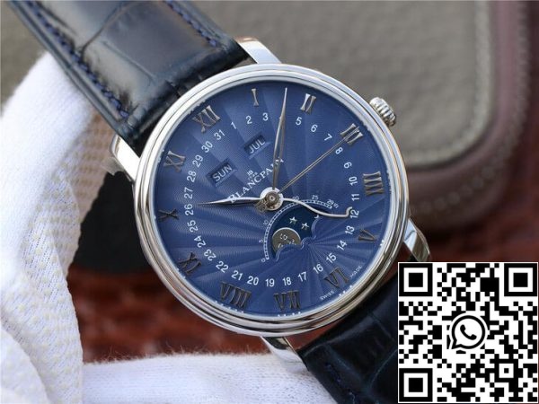 Blancpain Villeret 6654 1529 55B 1 1 Mejor Edición OM Factory V2 Esfera Azul US Reloj Replica 5817 Blancpain Villeret 6654-1529-55B 1:1 Mejor Edición OM Factory V2 Esfera Azul