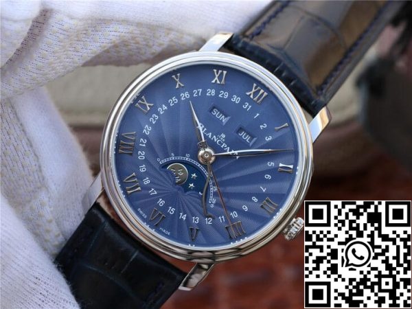 Blancpain Villeret 6654 1529 55B 1 1 Best Edition OM Factory V2 Blue Dial ΗΠΑ Ρολόι Replica 7101 Blancpain Villeret 6654-1529-55B 1: 1 Best Edition OM Factory V2 Blue Dial