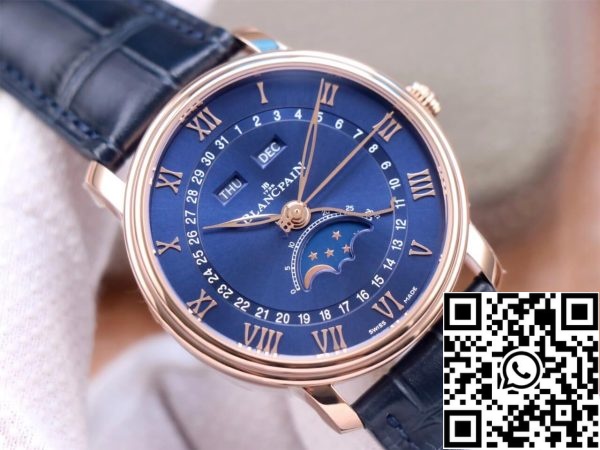 Blancpain Villeret 6654 3640 55 1 1 Melhor Edição OM Factory V3 Ouro Rosa EUA Réplica Relógio 3006 Blancpain Villeret 6654-3640-55 1:1 Melhor Edição OM Factory V3 Ouro Rosa