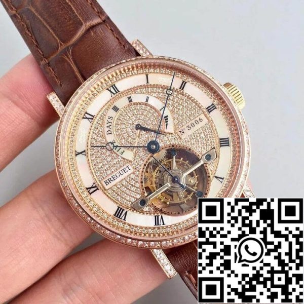 Breguet Classique Complications 5317BR 12 9V6 1 1 Най-доброто издание швейцарски турбийон кафява кожена каишка САЩ реплика часовник 95 Breguet Classique Complications 5317BR/12/9V6 1: 1 Най-доброто издание швейцарски турбийон кафява кожена каишка