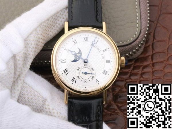 Breguet Classique Moonphase 4396 1 1 Най-доброто издание жълто злато случай САЩ реплика часовник 1444 Breguet Classique Moonphase 4396 1: 1 Най-доброто издание жълто злато случай