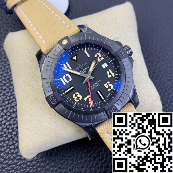 Breitling Avenger Avenger GMT 45 V32395101B1X1 1 1 1 أفضل إصدار GF مصنع تيتانيوم علبة ساعة أمريكية مقلدة 2029 Breitling Avenger GMT 45 V32395101B1X1 1: 1 أفضل إصدار GF مصنع تيتانيوم علبة