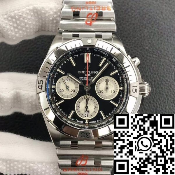 Breitling Chronomat AB0134101B1A1 1:1 Best Edition GF Factory Stainless Steel Black Dial US Replica Zegarek 7078 Breitling Chronomat AB0134101B1A1 1:1 Best Edition GF Factory Stainless Steel Black Dial