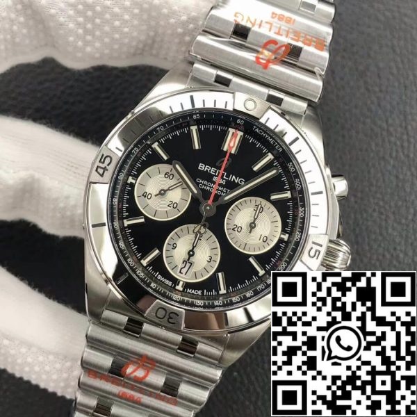 Breitling Chronomat AB0134101B1A1 1:1 Best Edition GF Factory Stainless Steel Black Dial US Replika zegarka 7841 Breitling Chronomat AB0134101B1A1 1:1 Best Edition GF Factory Stainless Steel Black Dial