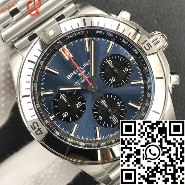 Breitling Chronomat AB0134101C1A1 1 1 Best Edition GF Factory ruostumattomasta teräksestä Blue Dial Yhdysvaltain Replica katsella 2207 Breitling Chronomat AB0134101C1A1 1: 1 Best Edition GF Factory ruostumattomasta teräksestä Blue Dial