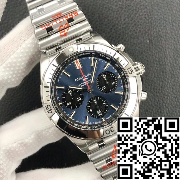 Breitling Chronomat AB0134101C1A1 1 1 Best Edition GF Factory ruostumattomasta teräksestä Blue Dial Yhdysvaltain Replica katsella 2860 Breitling Chronomat AB0134101C1A1 1: 1 Best Edition GF Factory ruostumattomasta teräksestä Blue Dial