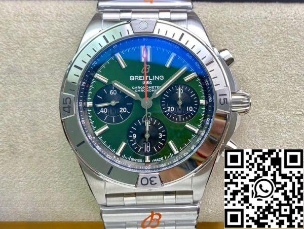 Breitling Chronomat AB01343A1L1A1 1 Best Edition GF Factory Green Dial US Replica Watch 8750 Breitling Chronomat AB01343A1L1A1 1 Best Edition GF Factory Green Dial