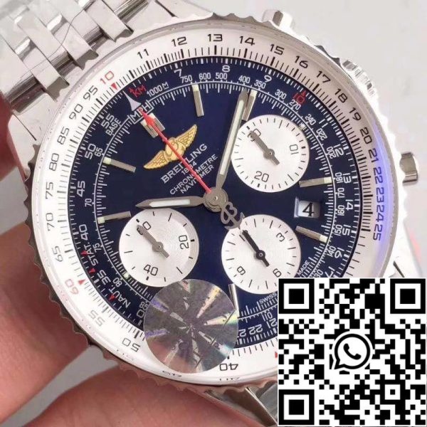 Breitling Navitimer 01 AB012012 BB01 447A JF Factory 1 1 Melhor Edição Suíça ETA7750 US Réplica Relógio 9626 Breitling Navitimer 01 AB012012/BB01/447A JF Factory 1:1 Melhor Edição Suíça ETA7750