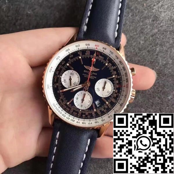 Breitling Navitimer 01 RB012012 1 1 Melhor Edição JF Fábrica Bracelete Azul EUA Réplica Relógio 98 Breitling Navitimer 01 RB012012 1:1 Melhor Edição JF Fábrica Bracelete Azul