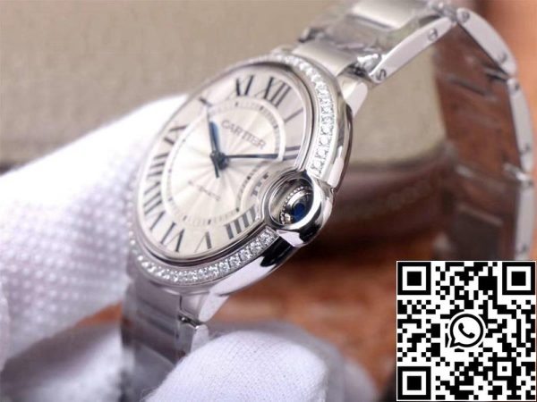 Cartier Ballon Bleu W4BB0017 1:1 Best Edition V6 Factory White Dial Swiss Movement US Replica Zegarek 9 Cartier Ballon Bleu W4BB0017 1:1 Best Edition V6 Factory White Dial Swiss Movement